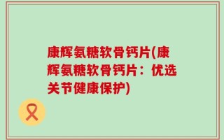康辉氨糖软骨钙片(康辉氨糖软骨钙片：优选关节健康保护)