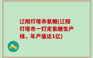 辽阳灯塔市氨糖(辽阳灯塔市一钉定氨糖生产线，年产值达1亿)