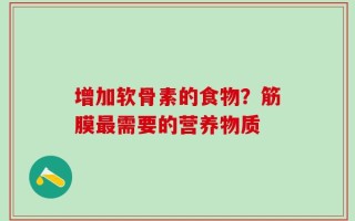 增加软骨素的食物？筋膜最需要的营养物质