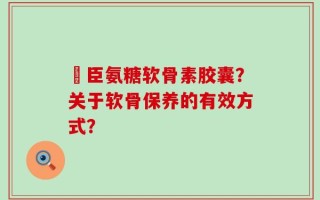湯臣氨糖软骨素胶囊？关于软骨保养的有效方式？