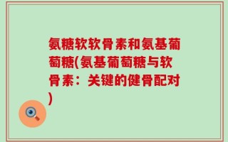 氨糖软软骨素和氨基葡萄糖(氨基葡萄糖与软骨素：关键的健骨配对)