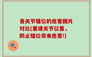 各关节错位的危害图片对比(重建关节位置，防止错位带来危害!)