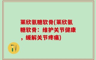 莱欣氨糖软骨(莱欣氨糖软骨：维护关节健康，缓解关节疼痛)