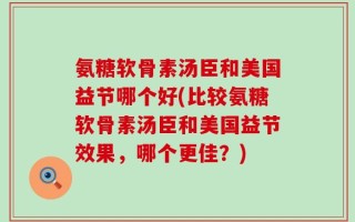 氨糖软骨素汤臣和美国益节哪个好(比较氨糖软骨素汤臣和美国益节效果，哪个更佳？)