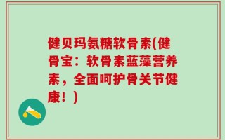健贝玛氨糖软骨素(健骨宝：软骨素蓝藻营养素，全面呵护骨关节健康！)