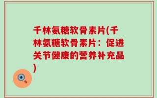 千林氨糖软骨素片(千林氨糖软骨素片：促进关节健康的营养补充品)