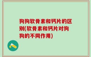 狗狗软骨素和钙片的区别(软骨素和钙片对狗狗的不同作用)
