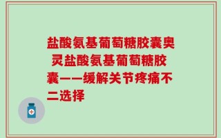 盐酸氨基葡萄糖胶囊奥 灵盐酸氨基葡萄糖胶囊——缓解关节疼痛不二选择