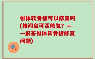 椎体软骨板可以修复吗(椎间盘可否修复？——解答椎体软骨板修复问题)
