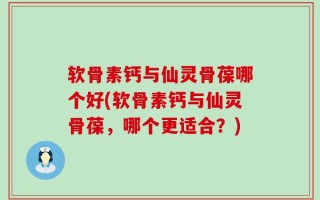 软骨素钙与仙灵骨葆哪个好(软骨素钙与仙灵骨葆，哪个更适合？)