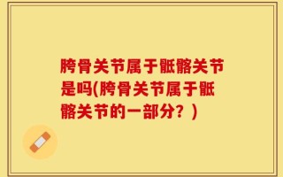 胯骨关节属于骶髂关节是吗(胯骨关节属于骶髂关节的一部分？)