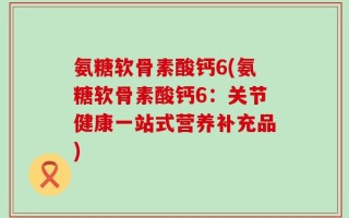 氨糖软骨素酸钙6(氨糖软骨素酸钙6：关节健康一站式营养补充品)