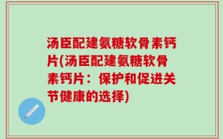 汤臣配建氨糖软骨素钙片(汤臣配建氨糖软骨素钙片：保护和促进关节健康的选择)