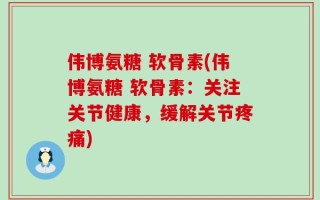 伟博氨糖 软骨素(伟博氨糖 软骨素：关注关节健康，缓解关节疼痛)