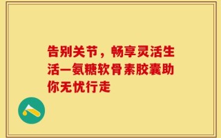 告别关节，畅享灵活生活—氨糖软骨素胶囊助你无忧行走