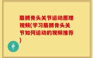胳膊骨头关节运动原理视频(学习胳膊骨头关节如何运动的视频推荐)