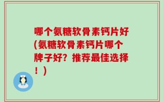 哪个氨糖软骨素钙片好(氨糖软骨素钙片哪个牌子好？推荐最佳选择！)
