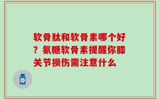 软骨肽和软骨素哪个好？氨糖软骨素提醒你膝关节损伤需注意什么