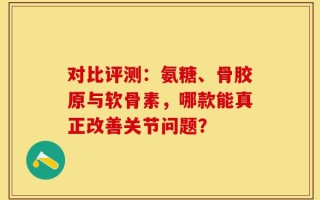 对比评测：氨糖、骨胶原与软骨素，哪款能真正改善关节问题？