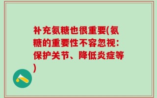 补充氨糖也很重要(氨糖的重要性不容忽视：保护关节、降低炎症等)