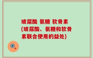 玻尿酸 氨糖 软骨素(玻尿酸、氨糖和软骨素联合使用的益处)