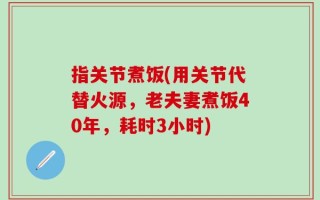 指关节煮饭(用关节代替火源，老夫妻煮饭40年，耗时3小时)