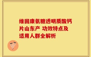 维固康氨糖透明质酸钙片山东产 功效特点及适用人群全解析