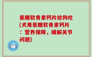 氨糖软骨素钙片给狗吃(犬用氨糖软骨素钙片：营养保障，缓解关节问题)