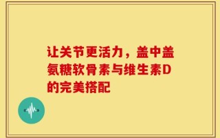 让关节更活力，盖中盖氨糖软骨素与维生素D的完美搭配
