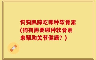 狗狗趴蹄吃哪种软骨素(狗狗需要哪种软骨素来帮助关节健康？)
