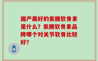 国产最好的氨糖软骨素是什么？氨糖软骨素品牌哪个对关节软骨比较好？