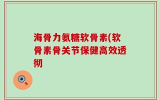 海骨力氨糖软骨素(软骨素骨关节保健高效透彻