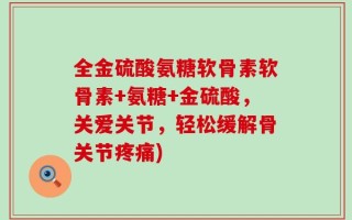 全金硫酸氨糖软骨素软骨素+氨糖+金硫酸，关爱关节，轻松缓解骨关节疼痛)