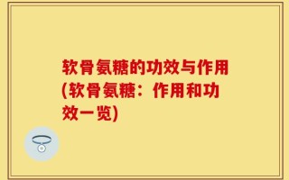 软骨氨糖的功效与作用(软骨氨糖：作用和功效一览)