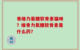 骨维力氨糖软骨素猫咪？维骨力氨糖软骨素是什么药？