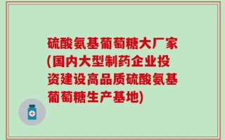 硫酸氨基葡萄糖大厂家(国内大型制药企业投资建设高品质硫酸氨基葡萄糖生产基地)