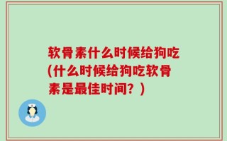 软骨素什么时候给狗吃(什么时候给狗吃软骨素是最佳时间？)