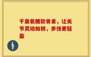 千泉氨糖软骨素，让关节灵动如初，步伐更轻盈