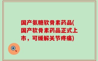 国产氨糖软骨素药品(国产软骨素药品正式上市，可缓解关节疼痛)