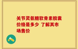关节灵氨糖软骨素胶囊价格是多少 了解其市场售价