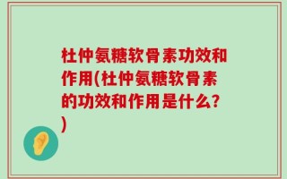 杜仲氨糖软骨素功效和作用(杜仲氨糖软骨素的功效和作用是什么？)