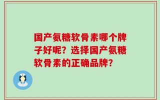 国产氨糖软骨素哪个牌子好呢？选择国产氨糖软骨素的正确品牌？