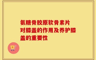 氨糖骨胶原软骨素片 对膝盖的作用及养护膝盖的重要性