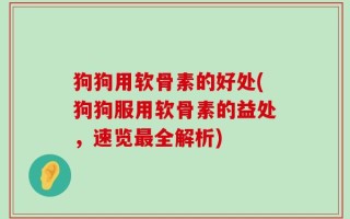 狗狗用软骨素的好处(狗狗服用软骨素的益处，速览最全解析)