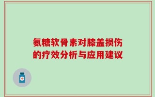 氨糖软骨素对膝盖损伤的疗效分析与应用建议