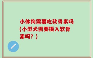 小体狗需要吃软骨素吗(小型犬需要摄入软骨素吗？)