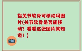 指关节软骨可移动吗图片(关节软骨是否能移动？看看这张图片就知道！)