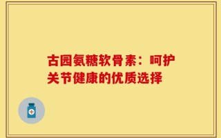 古园氨糖软骨素：呵护关节健康的优质选择
