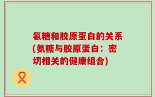 氨糖和胶原蛋白的关系(氨糖与胶原蛋白：密切相关的健康组合)