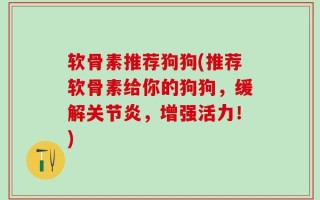 软骨素推荐狗狗(推荐软骨素给你的狗狗，缓解关节炎，增强活力！)